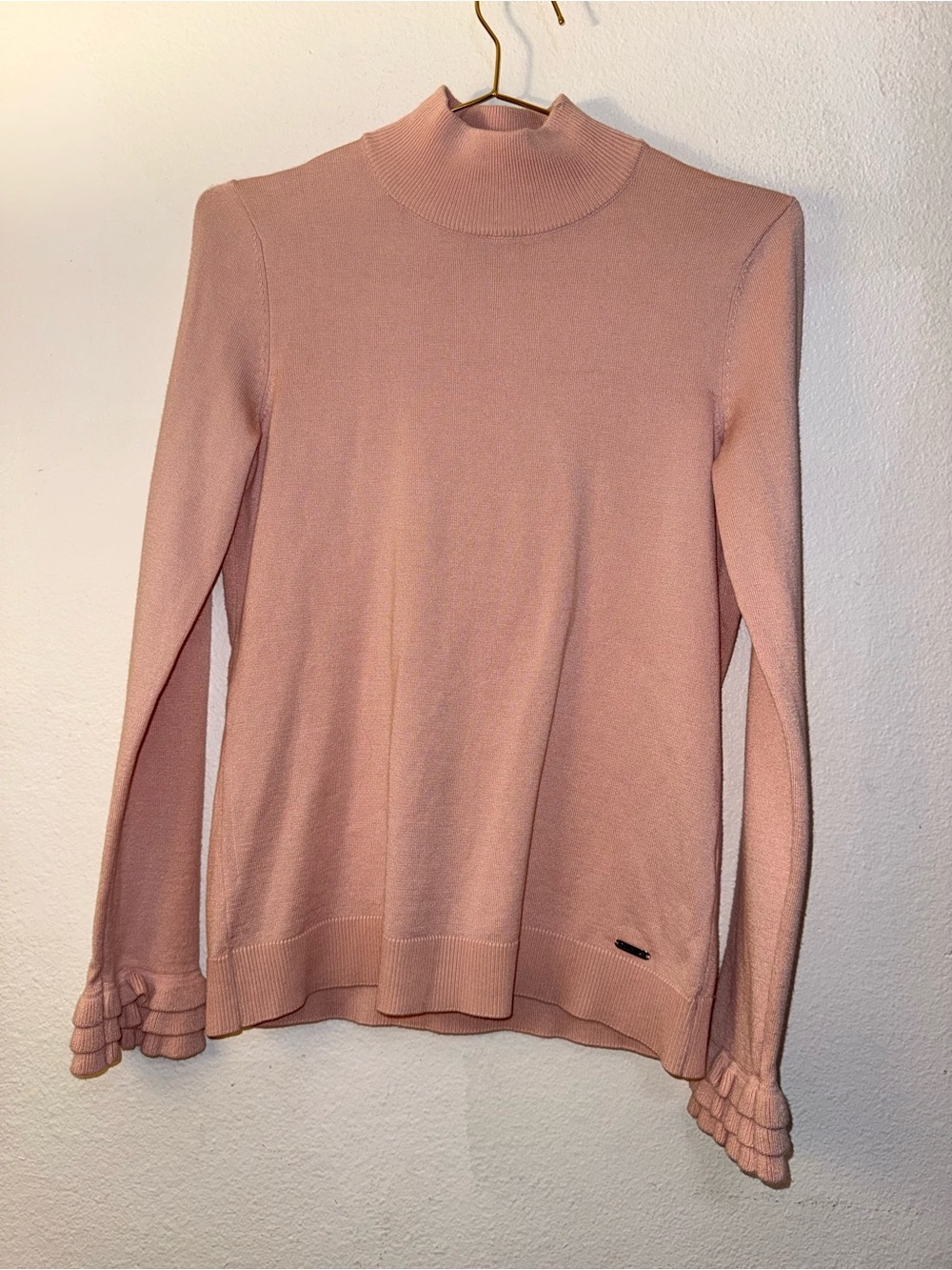 Calvin Klein Blush Pink Mock Neck Sweater